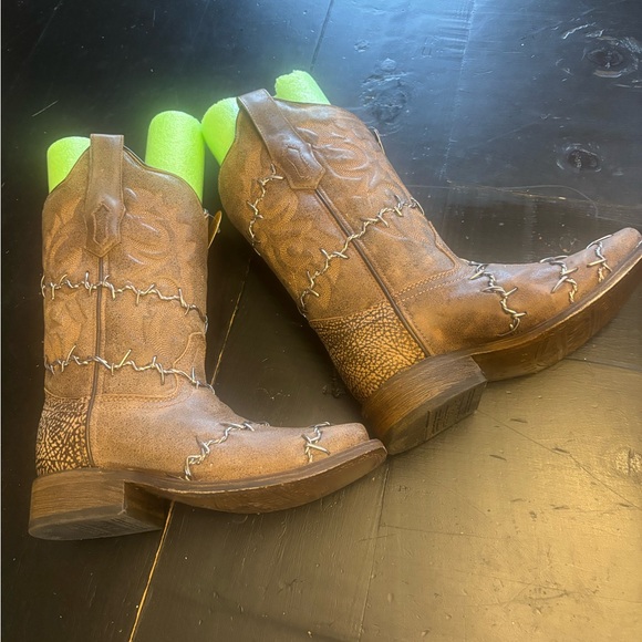 Corral Women’s Bared Wire Woven Western Boots Square Toe SZ 6.5 - Picture 8 of 15